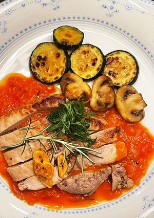 豚ロース トマトコンフィ にんにく風味-レシピのメイン写真