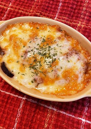 お茄子とマッシュルームのミートグラタン-レシピのメイン写真