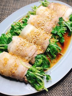 豆苗の豚バラ巻き-レシピのメイン写真