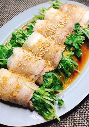 豆苗の豚バラ巻き-レシピのメイン写真