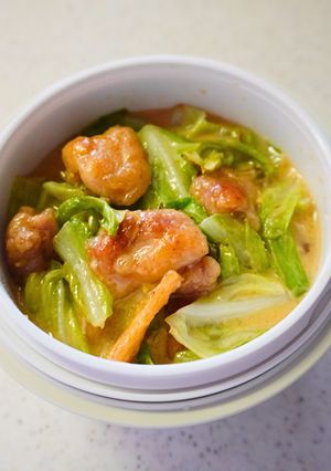 鶏肉とキャベツの味噌マヨ丼-レシピのメイン写真