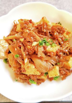 舞茸入り麻婆豆腐。-レシピのメイン写真
