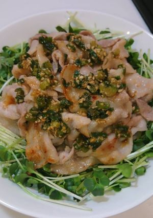 簡単！激ウマ！豚バラ肉のネギごまだれがけ-レシピのメイン写真