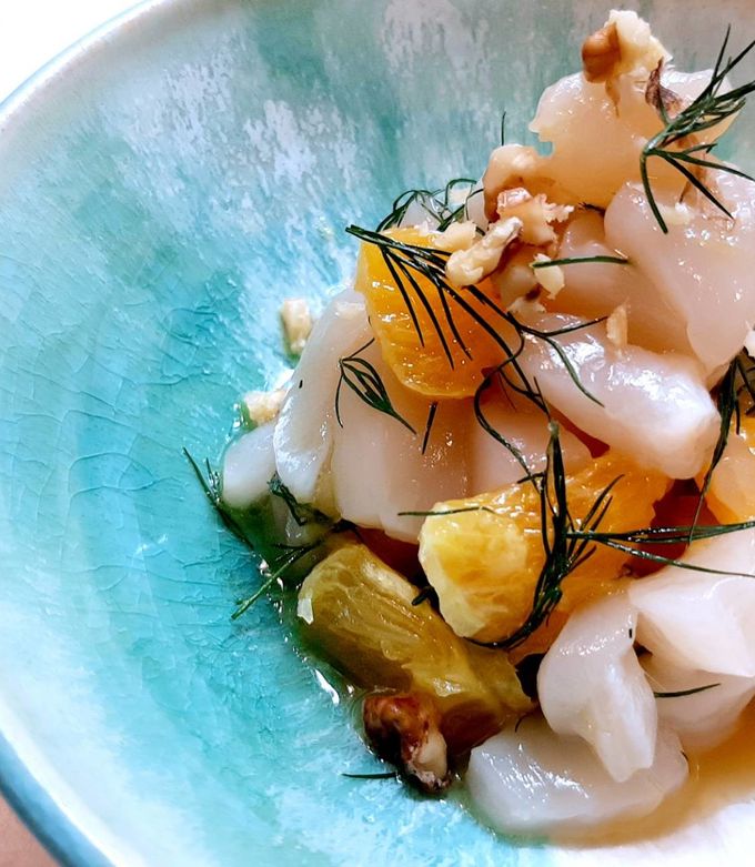 ホタテとオレンジのカルパッチョ風 by oishiijima 【クックパッド