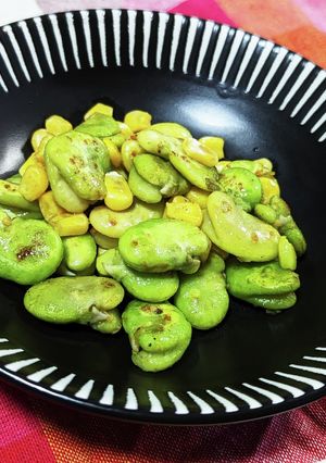 そら豆とコーンのカレーバター炒め-レシピのメイン写真
