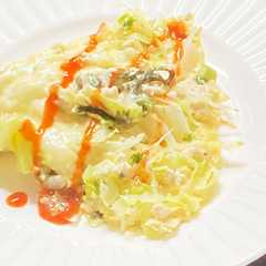รูปของ パクチーキャベツチキンのチーズオムレツ