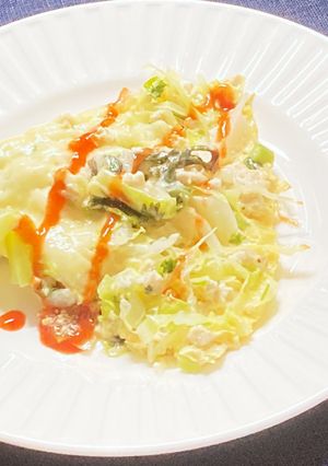 パクチーキャベツチキンのチーズオムレツ-レシピのメイン写真