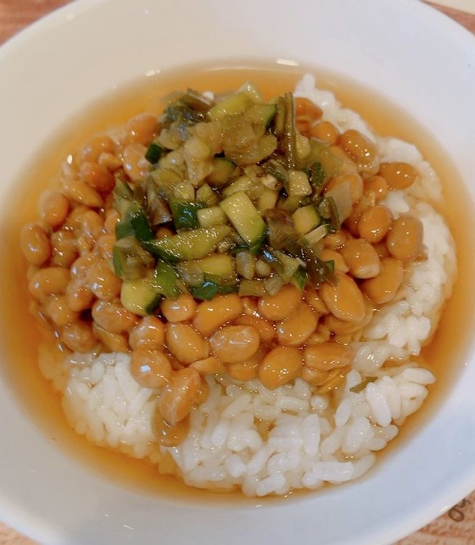 サッパリ栄養満点、納豆山形のだし麦茶漬け-レシピのメイン写真