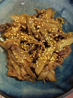牛肉とゴボウの甘じょっぱ炒め煮!-レシピのメイン写真
