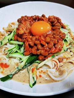 納豆キムチ☆坦々風冷やしうどん-レシピのメイン写真