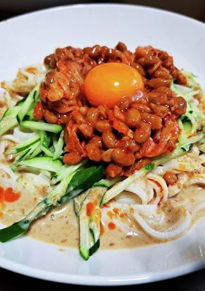 納豆キムチ☆坦々風冷やしうどん-レシピのメイン写真