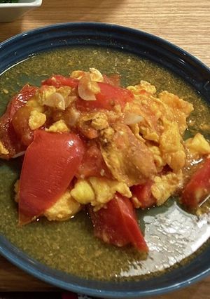 熟したトマトが美味しい【卵の中華炒め】-レシピのメイン写真