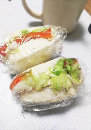 ヘルシー&グルテンフリー蒸しパンサンド-レシピのメイン写真