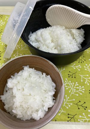 レンジで炊飯(100均容器使用)-レシピのメイン写真