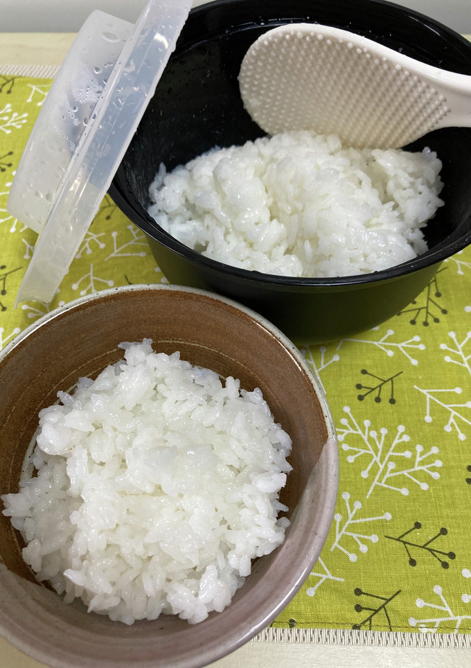 レンジで炊飯(100均容器使用)-レシピのメイン写真