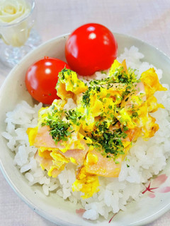 簡単お弁当♪ハム入りスクランブルエッグ☆-レシピのメイン写真