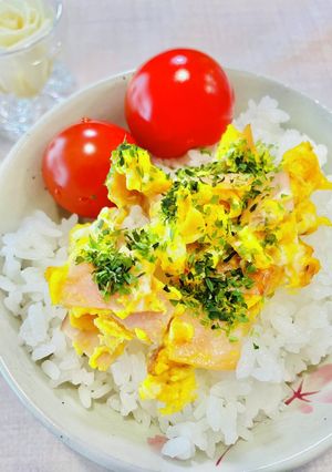 簡単お弁当♪ハム入りスクランブルエッグ☆-レシピのメイン写真