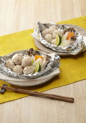 管理栄養士推薦！だんごと茸のホイル焼き-レシピのメイン写真