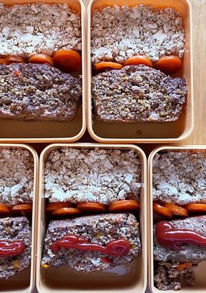 ミートローフ(ハンバーグ)の冷凍弁当-レシピのメイン写真