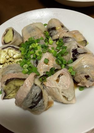 レンジで7分　ナスの豚バラくるくる巻き-レシピのメイン写真