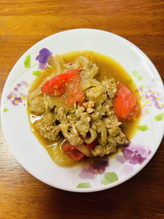 簡単☆豚肉玉ねぎトマトの炒め物-レシピのメイン写真