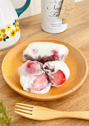 ライスペーパーで♪いちごクリーム大福風-レシピのメイン写真