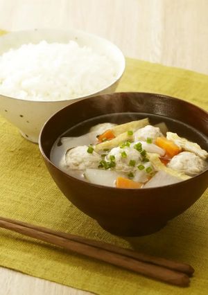簡単！鶏つみれでけんちん汁-レシピのメイン写真
