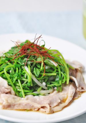 豆苗ともやしと豚バラ肉のレンジ蒸し-レシピのメイン写真