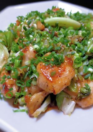 食べ過ぎ注意！鶏胸肉のキャベツポン酢炒め-レシピのメイン写真