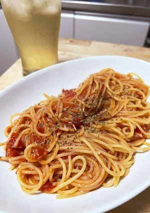 塩気の強い！あみの塩辛☆濃厚トマトスパ-レシピのメイン写真