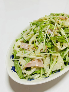 蓮根と水菜のやみつきサラダ-レシピのメイン写真