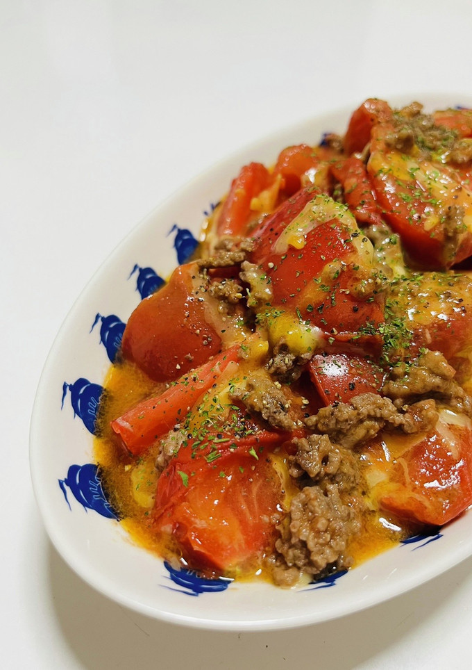 トマトと挽肉のチーズ炒め-レシピのメイン写真