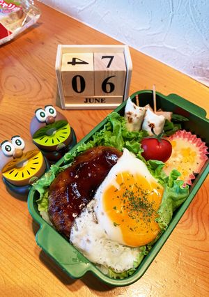 高一長女　お弁当(ロコモコ丼3)-レシピのメイン写真