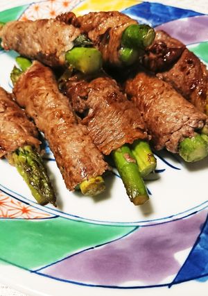 牛肉のアスパラ巻きオイスターソース味-レシピのメイン写真