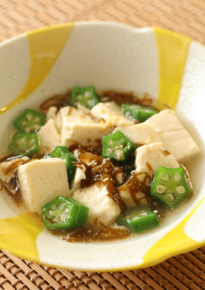 介護食　減塩！豆腐とオクラのもずく和え-レシピのメイン写真