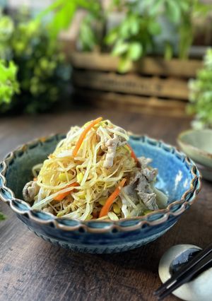 レンチンで簡単！豚と豆もやしのナムル-レシピのメイン写真