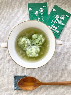 スピルリナ入お手軽エビ団子あんかけスープ-レシピのメイン写真