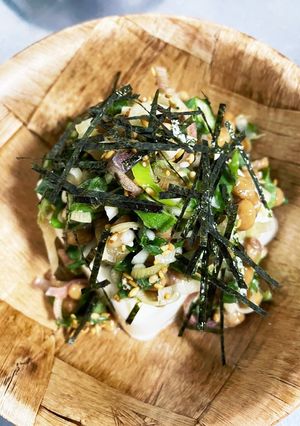 簡単☆オクラ＆茗荷＆薬味たっぷり納豆冷奴-レシピのメイン写真
