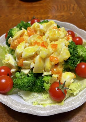 ゆで卵とブロッコリーのサラダ-レシピのメイン写真