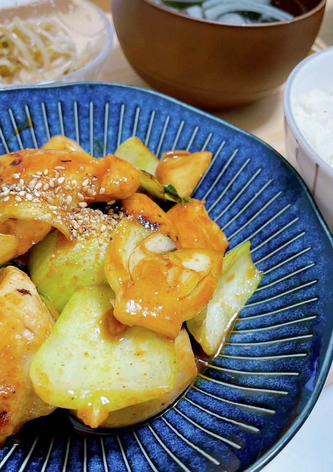 鶏むねとちんげんさいの旨辛炒め-レシピのメイン写真