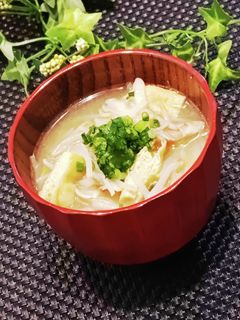 もやしと薄揚げ舞茸のお味噌汁-レシピのメイン写真