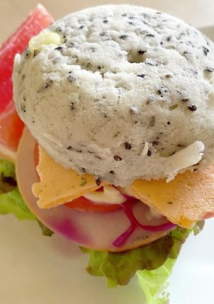 ごまチーズの蒸しパンバーガー-レシピのメイン写真