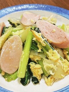 ささっと!小松菜とギョニソの炒め物-レシピのメイン写真