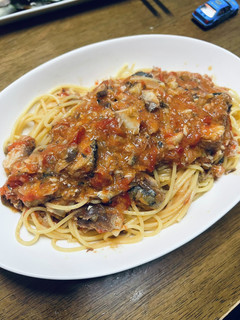鯖缶で簡単トマトパスタ-レシピのメイン写真
