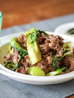 牛肉こま切れとチンゲン菜炒め♪-レシピのメイン写真