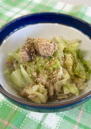 ベジ♪サバ缶とキャベツのごまポン和え-レシピのメイン写真