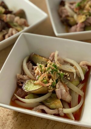 ＊なすと豚肉のみょうがだれ＊-レシピのメイン写真
