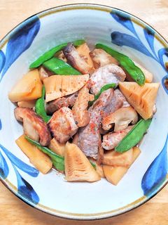 豚肉(角切り)と筍と椎茸の炒め煮-レシピのメイン写真