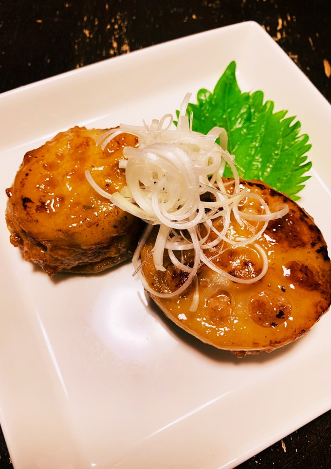 れんこんとひき肉の照り焼きバーグ-レシピのメイン写真