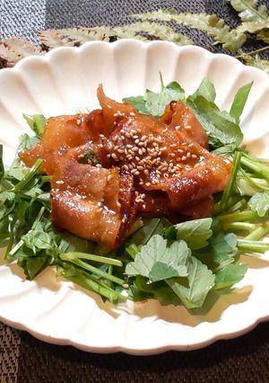 生のセリと食べる焼き肉サラダ-レシピのメイン写真